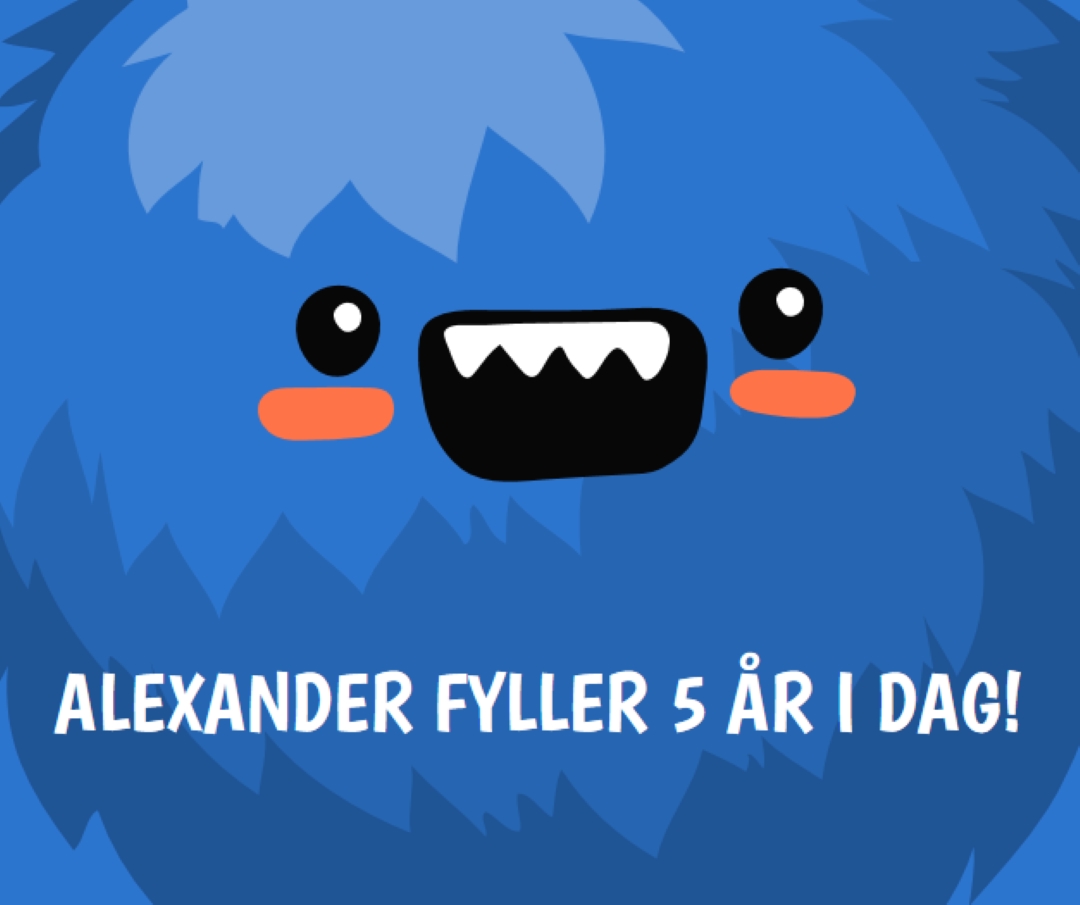 Lille monster er å snu fem blue whimsical-color-block