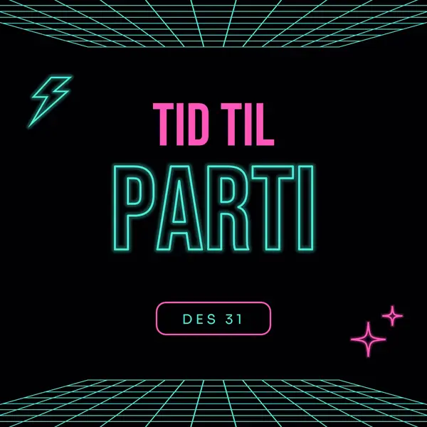 Tid for fest black bold,neon,outline,grid,sci-fi