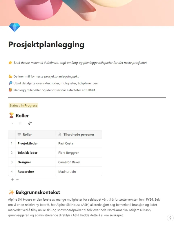 Prosjektplanlegging