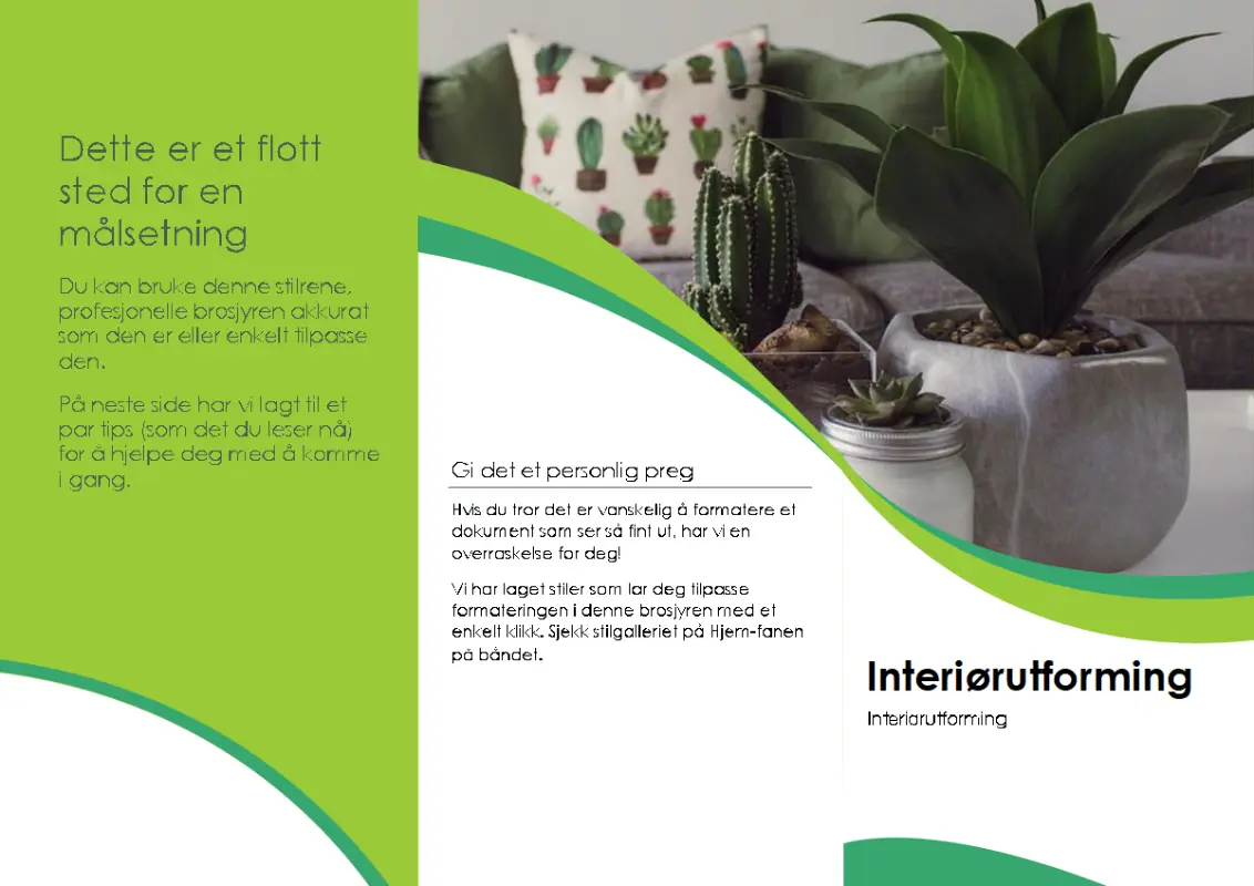 Interiørdesignbrosjyre green modern-color-block