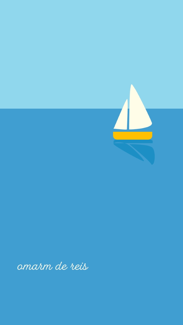 Omarm de reis blue minimal,whimsical,boat,playful,clean