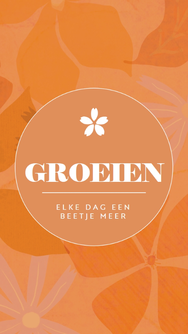 Elke dag meer groeien orange vintage,botanical,frame,rustic,motif,background,