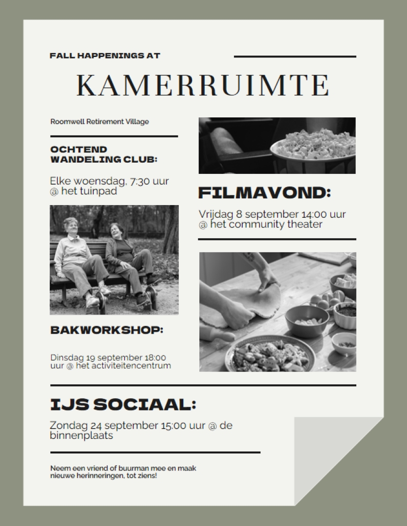 Klassieke bold event flyer green vintage,retro,newspaper,editorial,informative