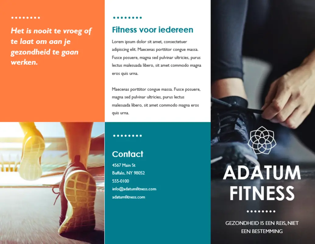 Fitnessbrochure orange modern-color-block