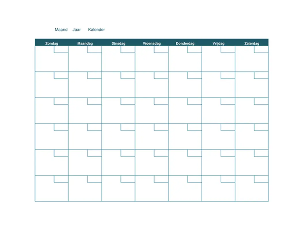Lege maandkalender brown organic simple