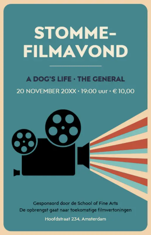 Posters voor filmavond blue vintage retro