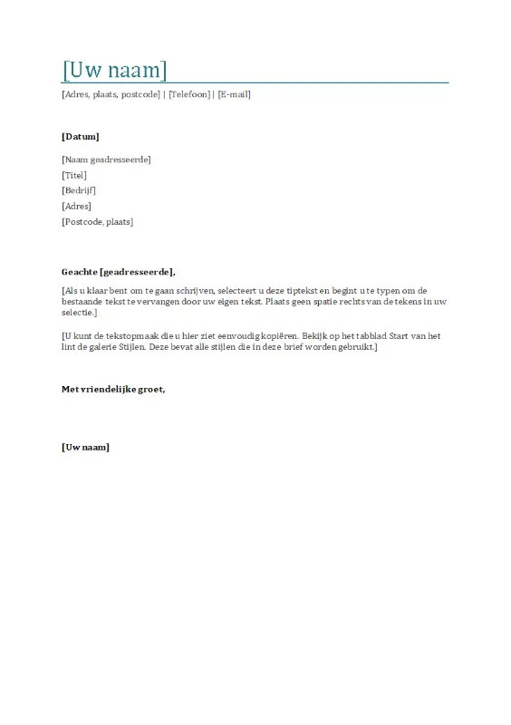 Begeleidende brief (blauw) white modern simple