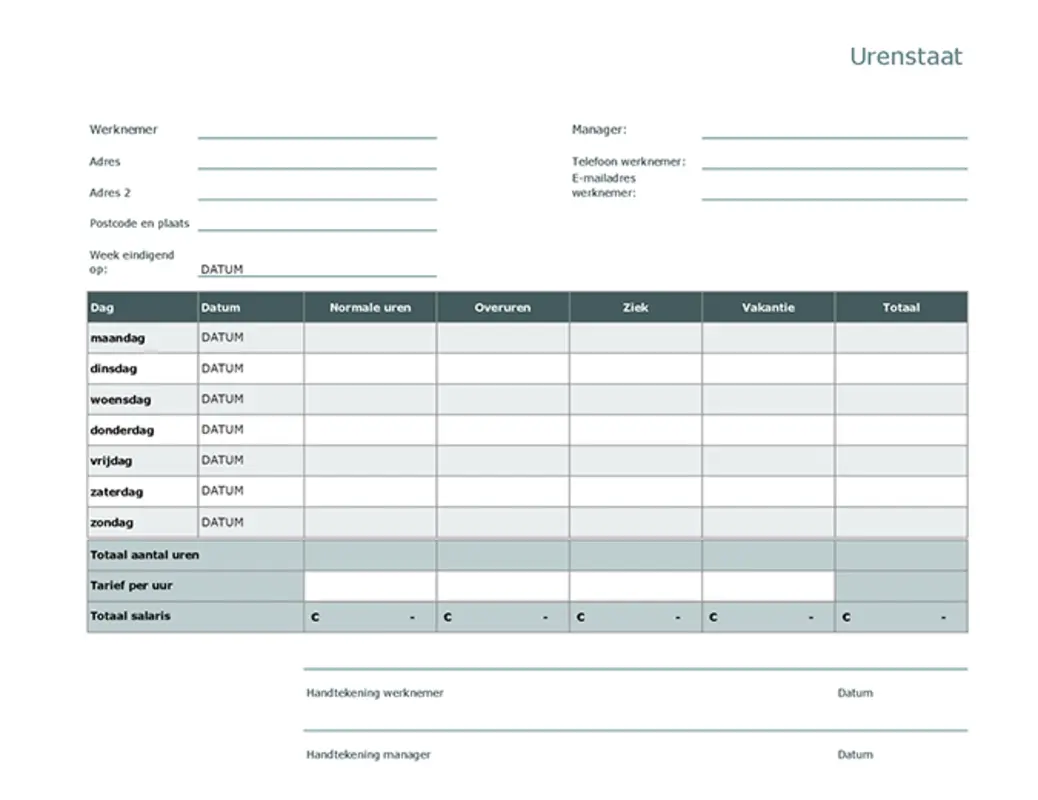 Urenstaat blue modern simple