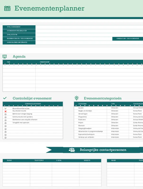 Gebeurtenisplanner en tijdlijn green modern-simple