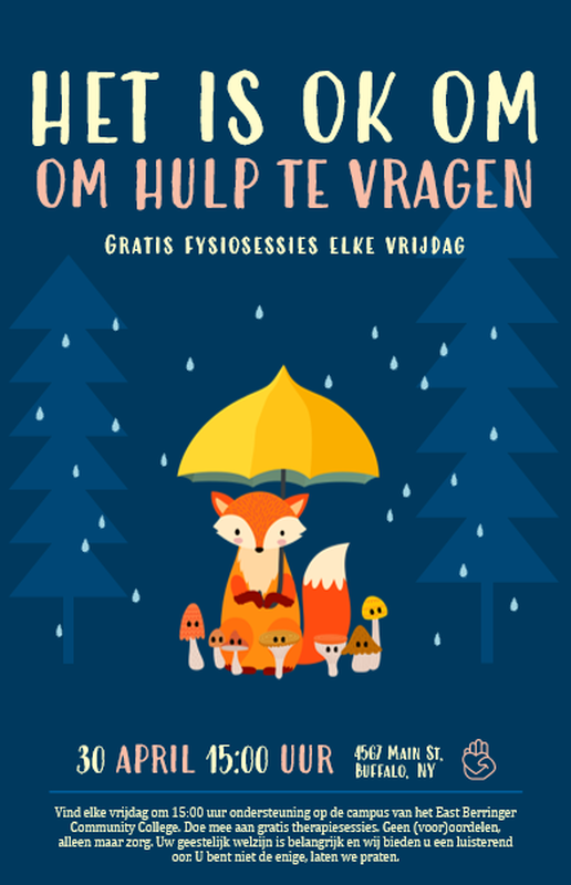 Gratis poster voor therapieondersteuning blue whimsical color block