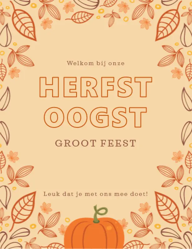 Najaarsfeestprintjes orange whimsical-line