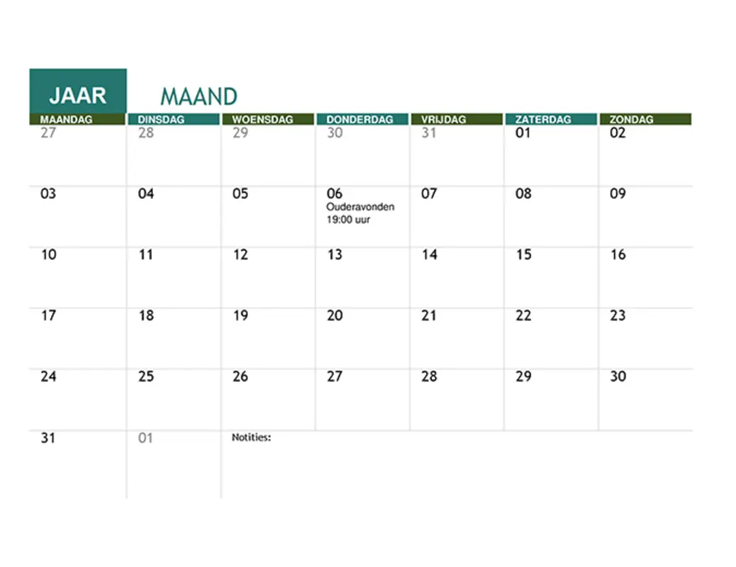 Onderwijskalender modern simple