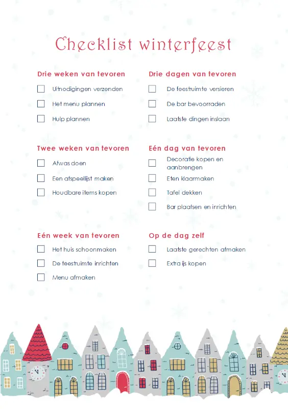 Checklist winterfeest blue whimsical color block