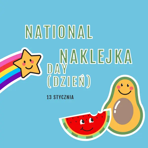 Szczęśliwego Narodowego Dnia Naklejki blue whimsical-color-block
