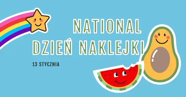 Szczęśliwego Narodowego Dnia Naklejki blue whimsical-color-block