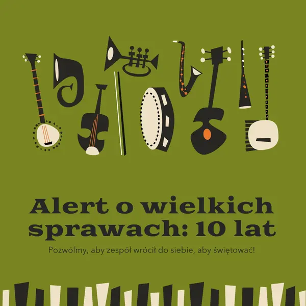 Alert dotyczący wielkich transakcji green retro,graphic,music