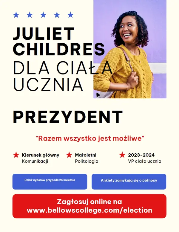 Ulotka z kampanią polityczną white modern,bold,informative,patriotic