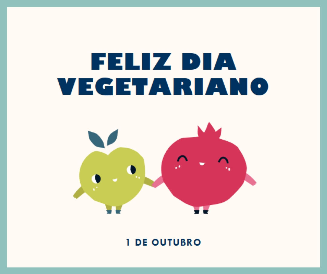 Feliz Dia do Vegetariano white whimsical-line
