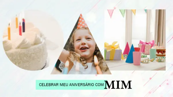 Apresentação de slides de aniversário blue whimsical color block