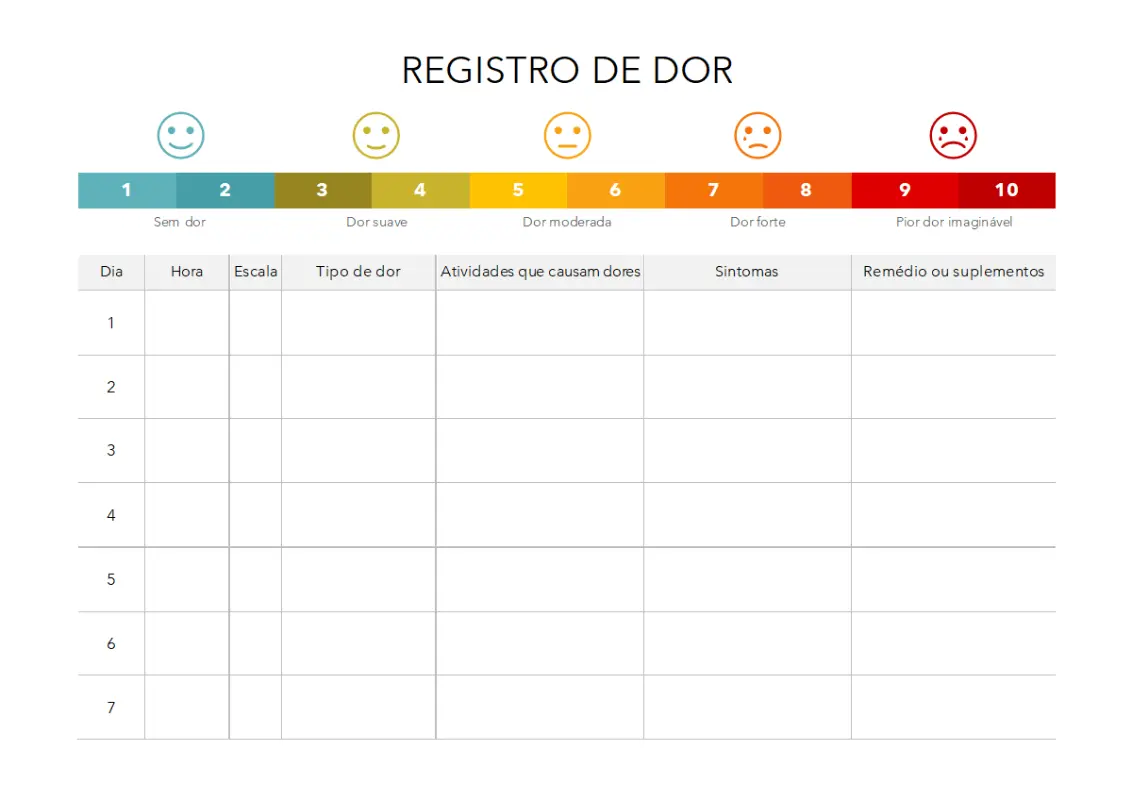 Registro de dor modern-simple