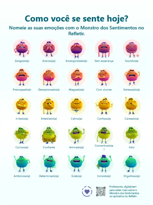 Navegando pelas emoções com o Monstro dos Sentimentos blue whimsical-color-block