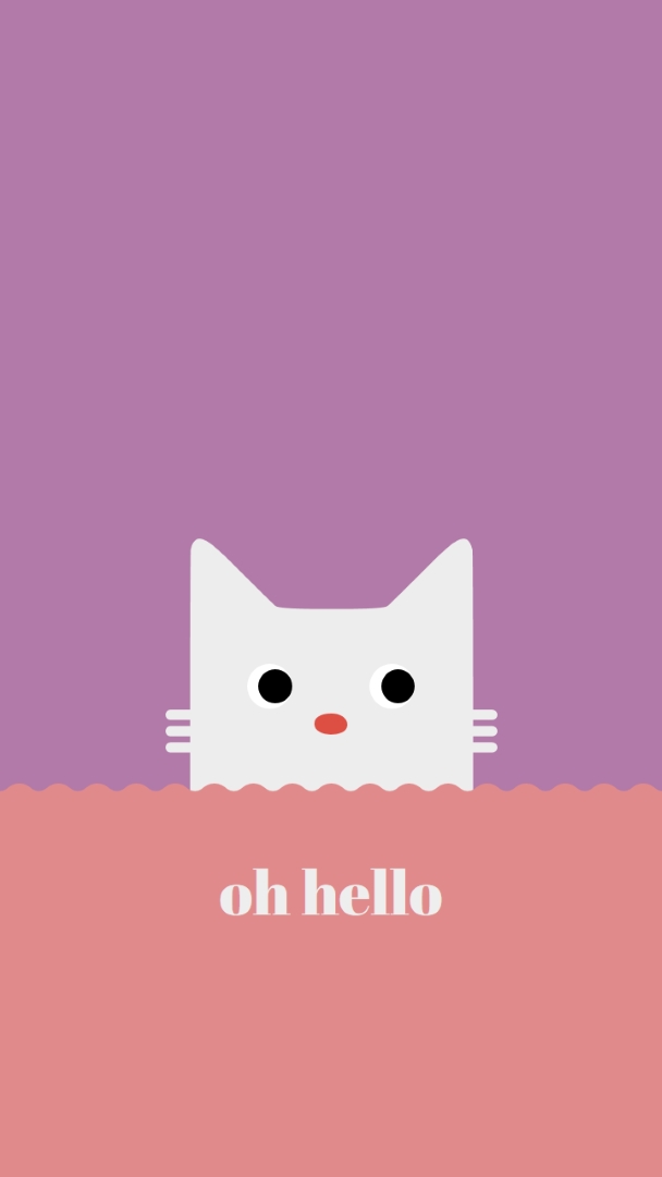 Oh, ahoj. red cute,simple,cat,neutral,bright,fun