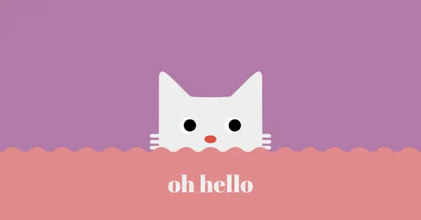 Oh, ahoj. red cute,simple,cat,neutral,bright,fun