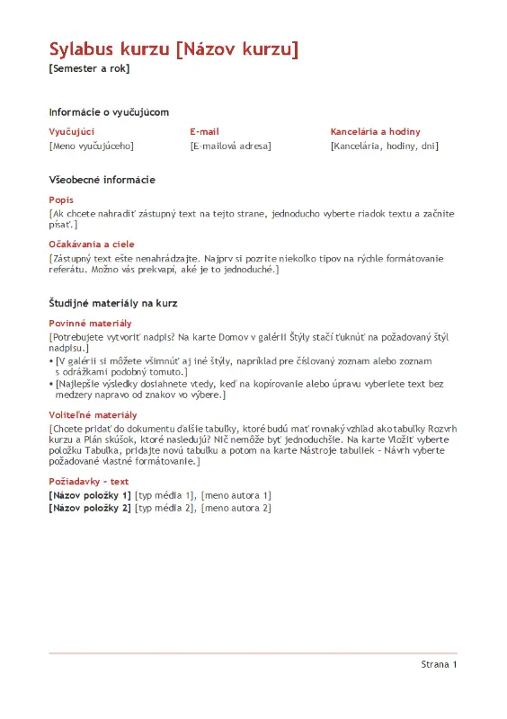 Sylabus pre učiteľov (farebný) red modern simple