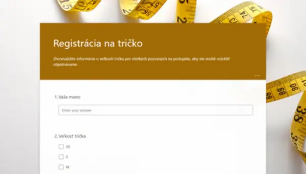 Registrácia na tričko yellow