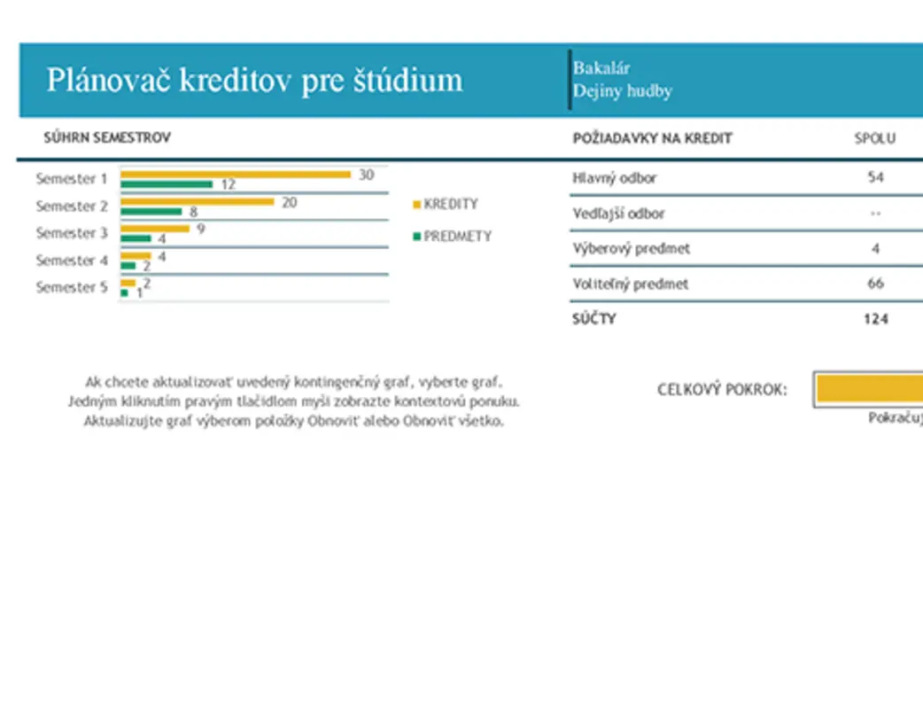 Plánovač kreditov pre štúdium blue modern-simple