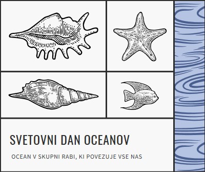 Happy World Oceans Day white vintage-retro