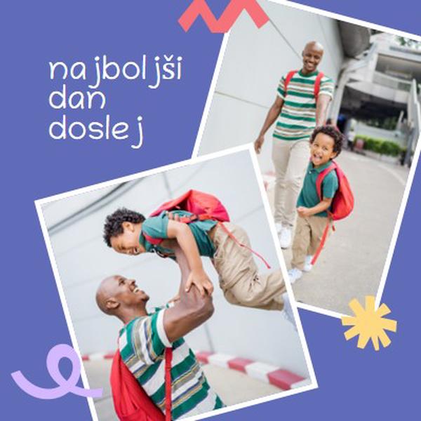 Najboljši dan doslej purple minimal,whimsical,illustrated,fun,overlapping,squiggle