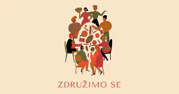 Združimo se brown bright,fun,illustration