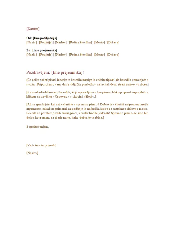 Uradno poslovno pismo modern simple