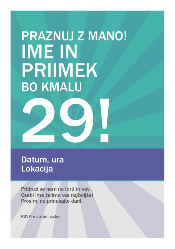 Plakat za rojstnodnevno zabavo green modern-simple