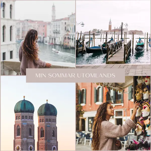 Min sommar utomlands brown simple,grid,collage