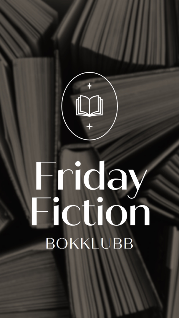 Fredagsboksklubb black elegant,monochromatic,photo,simple,typographic,symmetrical