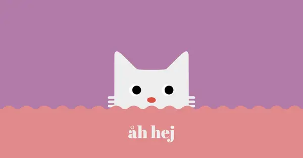 Åh, hej red cute,simple,cat,neutral,bright,fun