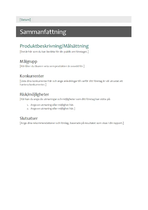 Sammanfattning gray modern simple