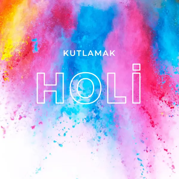 Mutlu Holi white modern-bold