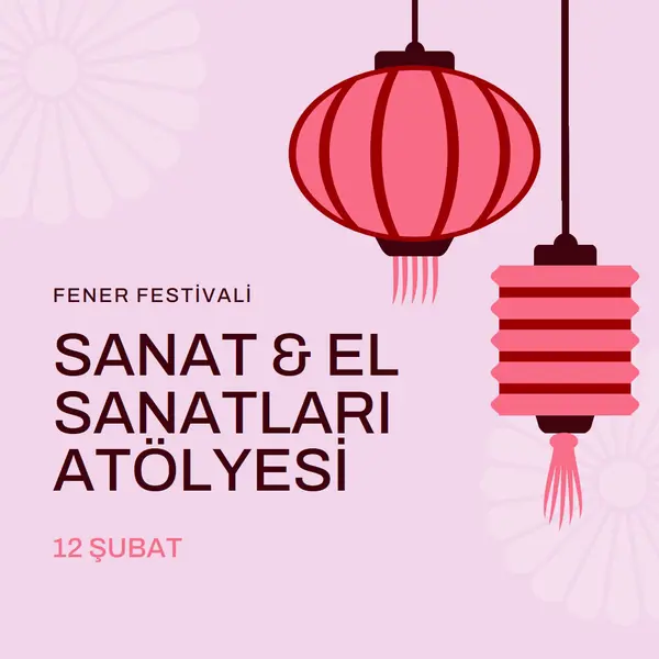 Fener Festivali atölyesi pink modern,whimsical,graphics,minimal,bold,typographic