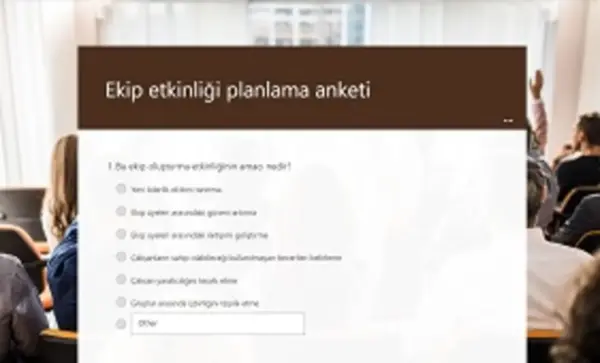 Ekip etkinliği planlama anketi brown
