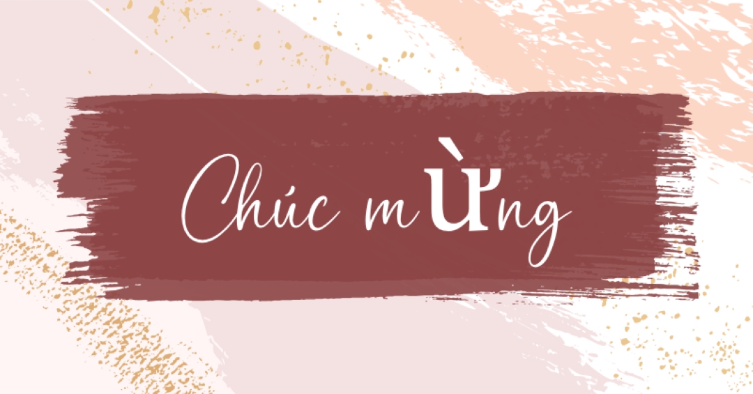 Chúc mừng đơn giản pink organic-simple