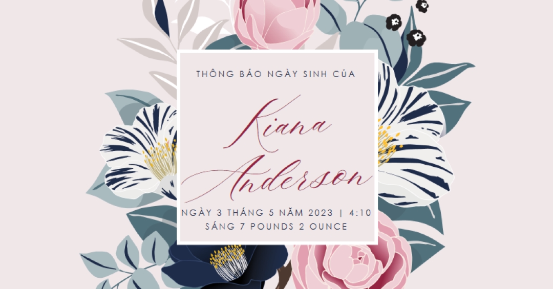 Em bé nở rộ gray vintage-botanical