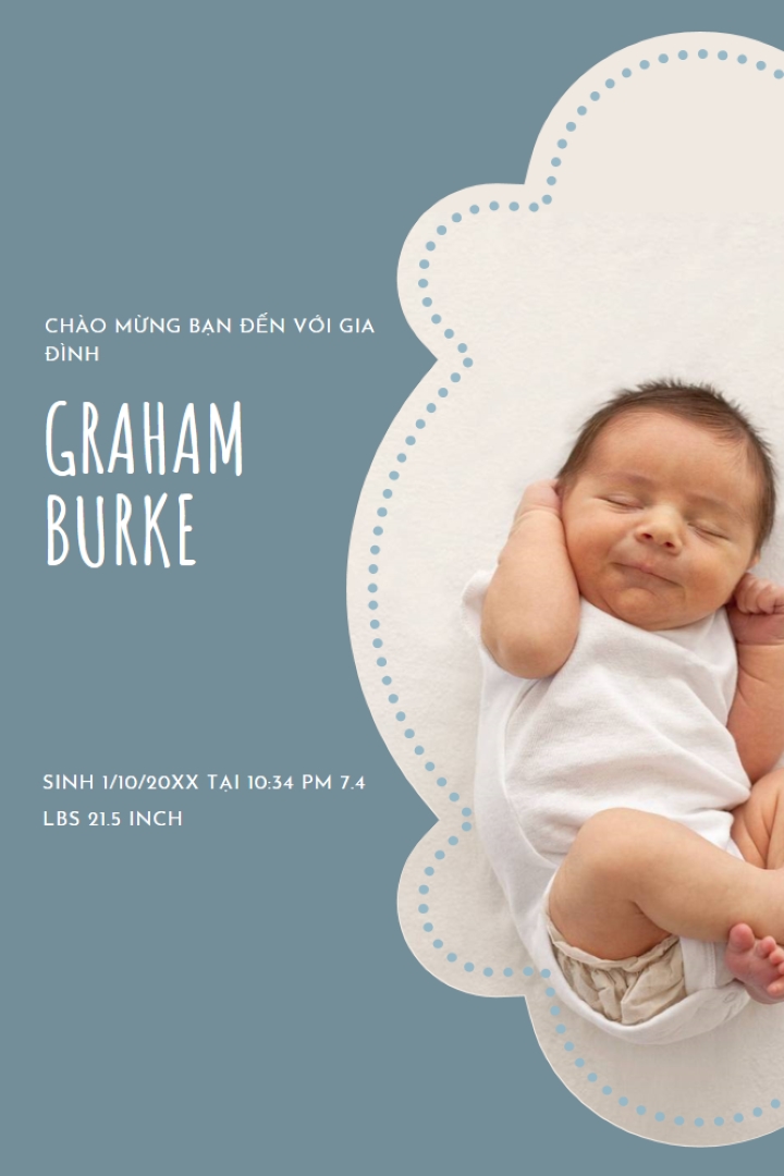 Em bé màu xanh blue modern-simple